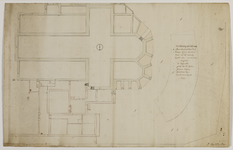 216430 Plattegrond van de Pieterskerk en het aangebouwde Kapittelhuis te Utrecht; met weergave van de vertrekken van ...